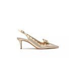VALENTINO ROCKSTUD BOW SLINGBACK PUMPS IN LAMINATED NAPPA LEATHER AND 60MM TONE STUDS 5W2S0IB8VVP_R16