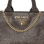 PRADA BROCCATO CHAIN TOTE CAFF� (22*15*14cm) - Image 5