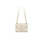 YSL ENVELOPE MEDIUM IN QUILTED GRAIN DE POUDRE EMBOSSED LEATHER 600185BOW919207 (24*17.5*6cm)