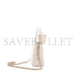 CHANEL WHITE QUILTED AGED CALFSKIN MINI KELLY BAG BRUSHED GOLD HARDWARE AS4416 (19*13*7cm) - Image 3