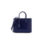 YSL BLUE CROC EMBOSSED LEATHER NANO CLASSIC SAC DE JOUR TOTE ARS4218630718 (26*20.5*12.5cm)