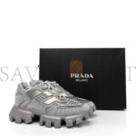 PRADA RUBBER TECHNICAL KNIT FABRIC CLOUDBUST THUNDER SNEAKERS 40 ARGENTO - Image 2