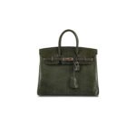 HERM�S MASTER BIRKIN 25 LIZARD JUNGLE GREEN SILVER BUCKLE H028352CA26 (25*20*13cm)