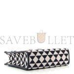 PRADA JACQUARD SAFFIANO TRIANGOLO SYMBOLE EMBROIDERED SMALL TOTE BALTICO TALCO (29*22*9cm) - Image 3