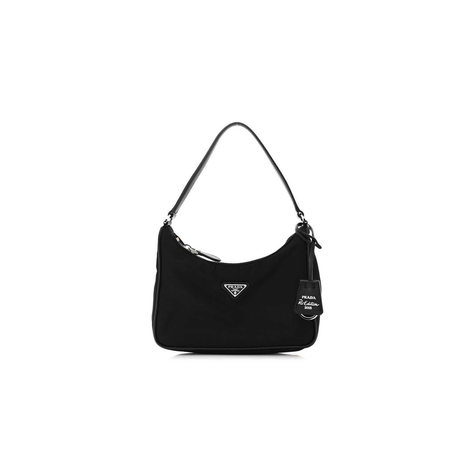 b462cf38136c02b5528edcb690ed5f7a6a81e0d5 PRADA TESSUTO NYLON SAFFIANO MINI RE-EDITION 2005 BAG BLACK (22*16*6cm) - Image 1