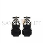 VALENTINO ROCKSTUD ANKLE STRAP WEDGE SANDAL IN CALFSKIN LEATHER 95MM 5W2S0F95BAE_0NO - Image 3