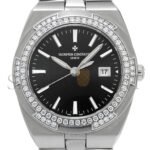 VACHERON CONSTANTIN OVERSEAS 33 QUARTZ STAINLESS STEEL DIAMOND BLACK DIAL WATCH 1205V/100A-B591 - Image 2