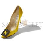 MANOLO BLAHNIK HANGISI YELLOW SATIN JEWEL BUCKLE PUMPS 9XX-0664-0031 - Image 3