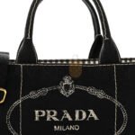 PRADA CANAPA SMALL LOGO TOTE BLACK TALCO (27*20*15cm) - Image 7