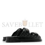 CHANEL LAMBSKIN QUILTED VELCRO DAD CHAIN CC SLIDE SANDALS BLACK G45507 - Image 4