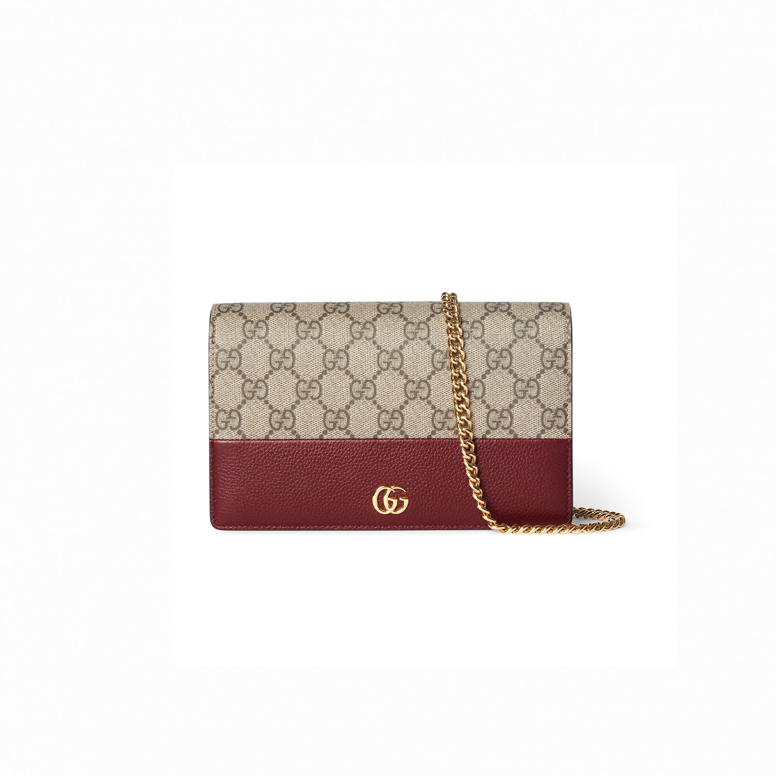 b725022cd2338c9944ed1d39a8cb9c46a143b923 GUCCI GG MARMONT BI-COLOR WALLET ON CHAIN ��497985AAE5E6258 (20*12.5*4cm) - Image 1