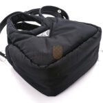 PRADA TESSUTO SOFT PADDED RE-NYLON STRIPED MINI BAG BLACK (23*13*6cm) - Image 4