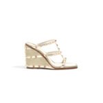 VALENTINO ROCKSTUD WEDGE SANDAL IN LAMINATED NAPPA WITH CORNELY EMBROIDERY 100MM 6W0S0IJ7QIW_R16