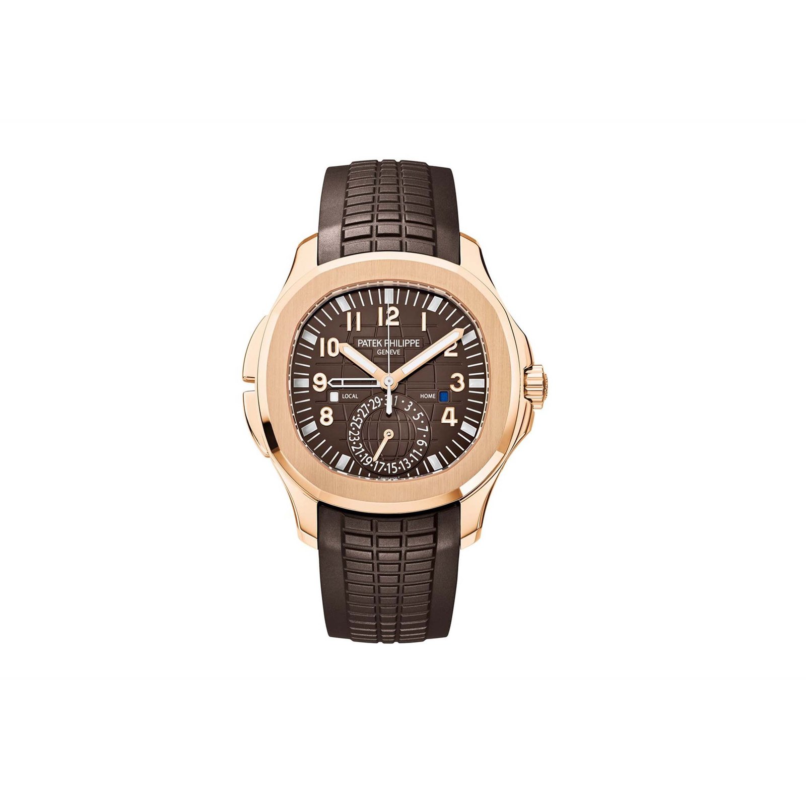 b931b44332c68aa8cbcc752b9c4545e596df17cd PATEK PHILIPPE AQUANAUT ROSE GOLD TRAVEL TIME BROWN DIAL COMPOSITE MEN��S WATCH 5164R-001 - Image 1