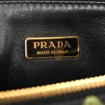 PRADA JACQUARD TRIANGOLO SYMBOLE EMBROIDERED MINI TRIANGLE SHOULDER BAG BLACK EDERA (27*15*5cm) - Image 5