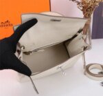 Hermès Kelly Togo Calf Sliver hardware Milkshake white size: 25Cm/ 28Cm - Image 9