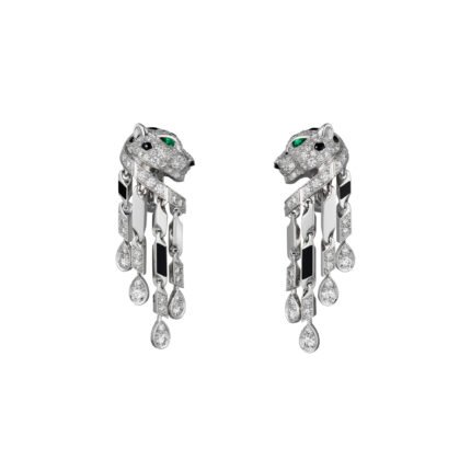 CARTIER PANTH�RE WHITE GOLD, ONYX, EMERALD, DIAMOND DE CARTIER EARRINGS H8000780