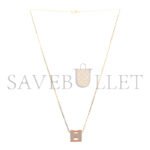 HERM�S ROSE GOLD LACQUERED CAGE D'H NECKLACE MARRON GLACE - Image 3