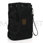 PRADA SAFFIANO TESSUTO NYLON VELA BUCKET WRISTLET BLACK (22*15*10cm) - Image 2