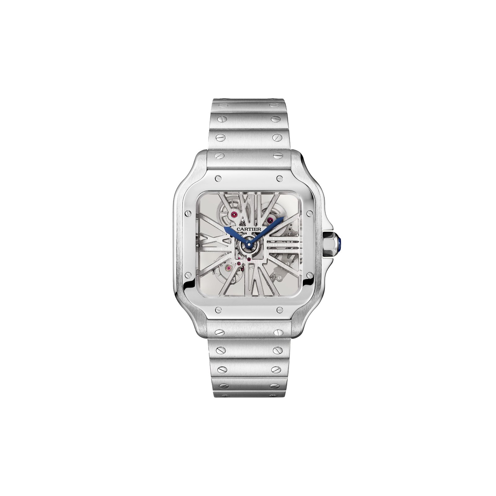 bbcbbcb4b72db1fe15c771ee6ee4aea0414a0369 CARTIER SANTOS DE SKELETON WATCH WHSA0015 - Image 1