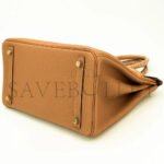 HERM�S MASTER BIRKIN 25 CROCODILE AND TOGO LEATHER GOLDEN BROWN GOLD BUCKLE H076216CK42 (25*20*13cm) - Image 3