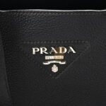 PRADA VITELLO DAINO SOFT MEDIUM DYNAMIQUE TOTE BLACK (25*22*13cm) - Image 5