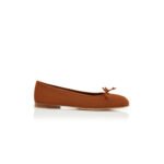 MANOLO BLAHNIK VERALLI BROWN SUEDE BALLERINA FLATS 223-1336-0013