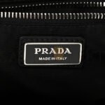 PRADA TESSUTO RE-NYLON LOGO PRINT BELT BAG BLACK (22*13*6cm) - Image 5