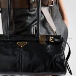 PRADA BONNIE MEDIUM LEATHER HANDBAG 1BA426 (32*15.5*12cm) - Image 4