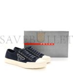 PRADA CANVAS TRIANGLE LOGO WHEEL 35MM SNEAKERS 42 NAVY - Image 2