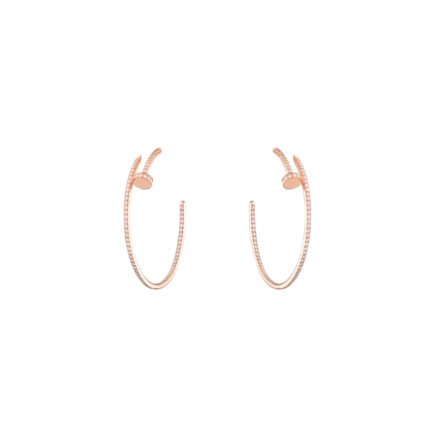 CARTIER JUSTE UN CLOU HOOP EARRINGS LARGE MODEL PAVED N8515009