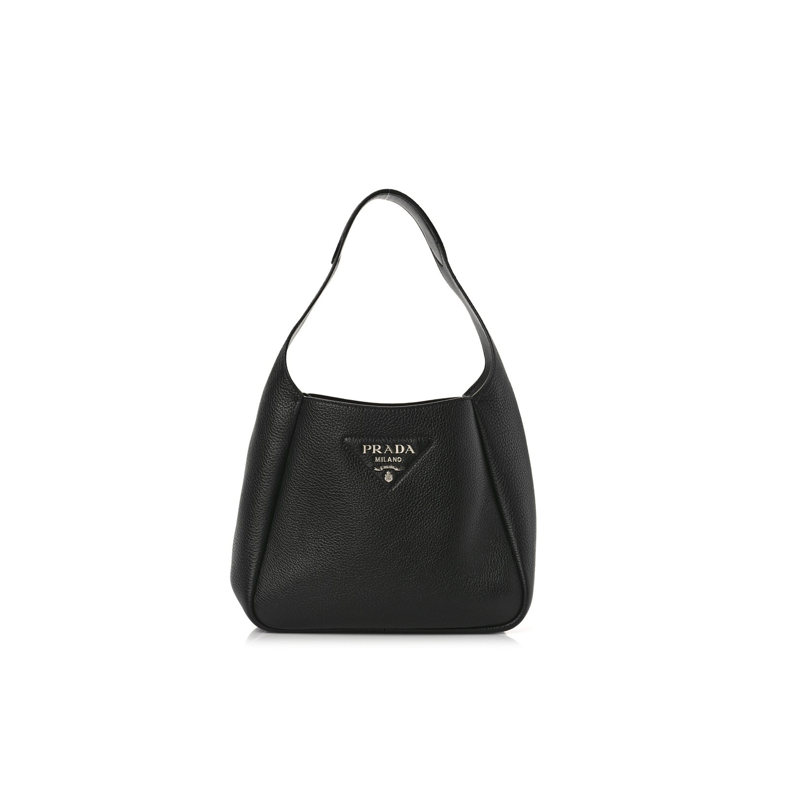 be0f74b14822ecdc4e8b95595b150dab5f8cb41c PRADA VITELLO DAINO DYNAMIQUE HOBO BLACK (23*20*13cm) - Image 1