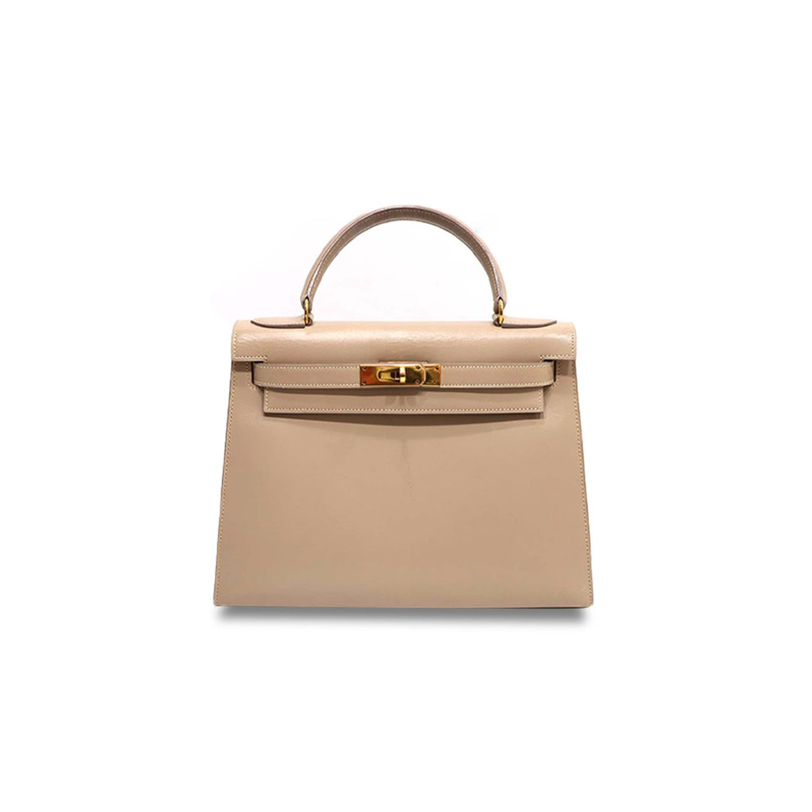 be8d19e8016421316e331d5fa344ede0cdc0923c HERM�S MASTER KELLY 28 BOX TRENCH COAT GREY GOLD BUTTONS (28*22*10cm) - Image 1