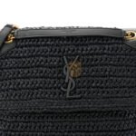 YSL NIKI RAFFIA SHOULDER BAG IN BLACK 1550433 (22*16.5*12cm) - Image 4