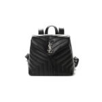 YSL LOULOU SMALL BACKPACK BLACK IN QUILTED LEATHER 516272909633 (26*22*11cm)