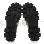 PRADA SPAZZOLATO ROIS METAL TRIANGLE LOGO MONOLITH 55MM LOAFERS 39 BLACK - Image 5