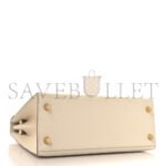 HERM�S MASTER EPSOM KELLY 25 MILKSHAKE WHITE WITH GOLDEN BROWN LINING (25*17*7cm) - Image 4