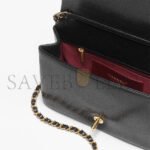 CHANEL SMALL FLAP BAG GRAINED SHINY CALFSKIN & GOLD-TONE METAL AS5186 (23*15*8cm) - Image 4