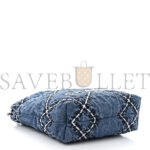 CHANEL STITCHED DENIM QUILTED MINI CHANEL 22 BLUE (19*18*6cm) - Image 4