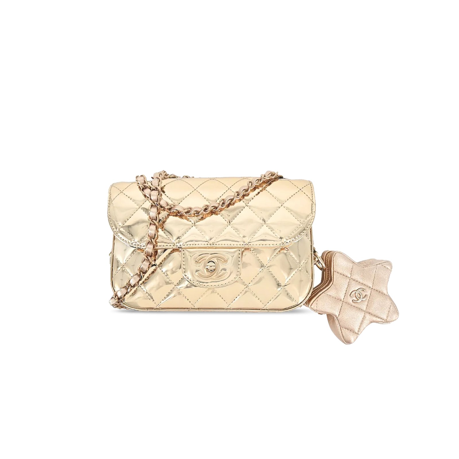 c3ee99408fcf8b4a69cd8200c602b5ac35d3f0a7 CHANEL MINI FLAP BAG & STAR COIN PURSE AS4646 (19*12.5*5cm) - Image 1