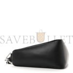 PRADA SOFTY CALFSKIN TRIANGLE SHOULDER BAG BLACK (28*16*10cm) - Image 3