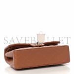 CHANEL LAMBSKIN QUILTED SMALL DOUBLE FLAP BROWN AS1117 (23*14.5*6cm) - Image 4