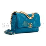 CHANEL 19 FLAP BAG IN TEAL BLUE LAMBSKIN AS1160 (26*16*9cm) - Image 3