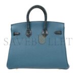HERM�S MASTER BIRKIN 25 CROCODILE AND TOGO LEATHER STORM BLUE GOLD BUCKLE H076216CK35 (25*20*13cm) - Image 2