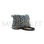 YSL LOULOU PUFFER MONOGRAM CHAIN SATCHEL BLUE BLACK 1525526 (23*15.8*5.8cm) - Image 2