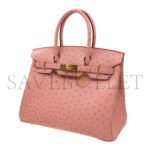 HERM�S MASTER BIRKIN 30 OSTRICH LEATHER CERAMIC PINK GOLD BUCKLE H041933CK72 (30*22*16cm) - Image 3