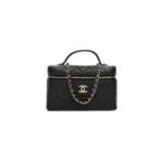 CHANEL CAVIAR QUILTED LONG CC VANITY CLUTCH WITH CHAIN BLACK (19.5*17*5cm)