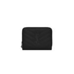 YSL CASSANDRE MATELASS� COMPACT ZIP AROUND WALLET IN GRAIN DE POUDRE LEATHER�668288BOW081000 (12*10*3cm)