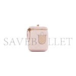 CHANEL LIGHT PINK QUILTED GRAINED CALFSKIN MINI VANITY WITH CHAIN GOLD HARDWARE AP2198 (11*8.5*7cm) - Image 3