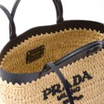 PRADA SMALL CROCHET AND LEATHER TOTE BAG 1BG500 (26*25*14cm) - Image 5